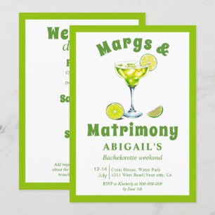 Margs & Matrimony lime green bachelorette Einladung