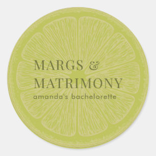 Margs & Matrimony Limette-Junggesellinnen-Abschied Runder Aufkleber