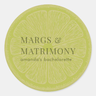 Margs & Matrimony Limette-Junggesellinnen-Abschied Runder Aufkleber