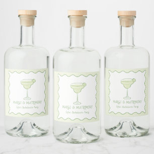 "Margs & Matrimony" Limon Bachelorette Tequila Alkoholflaschenetikett