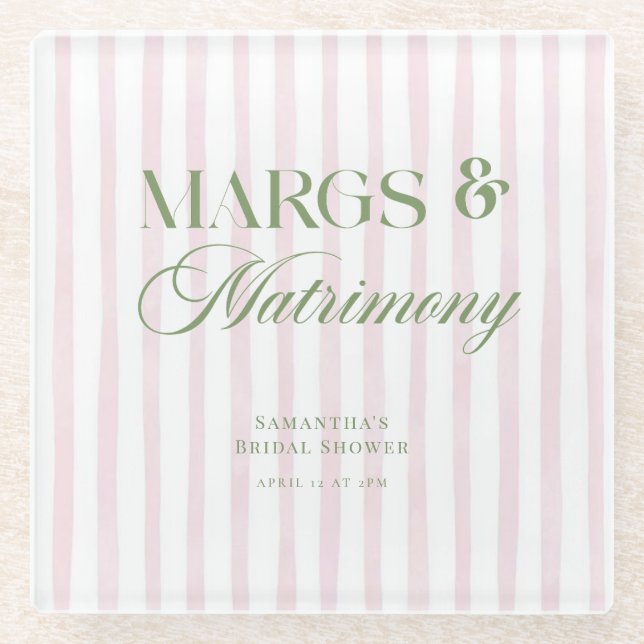 Margs & Matrimony Limon Margarita Brautparty Glasuntersetzer (Vorderseite)