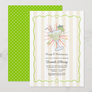 Margs & Matrimony Margarita Cocktail Brautparty-Ei Einladung