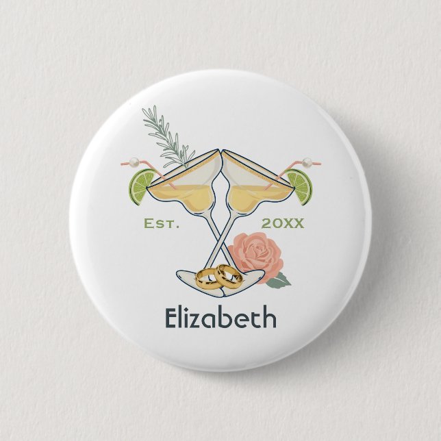 Margs & Matrimony Personalisierte Junggesellinnenp Button (Vorderseite)