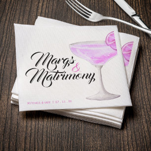 Margs & Matrimony Pink Margarita Brautparty Serviette