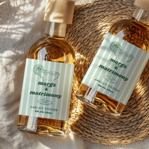 Margs & Matrimony Retro Bachelorette Brautparty Alkoholflaschenetikett