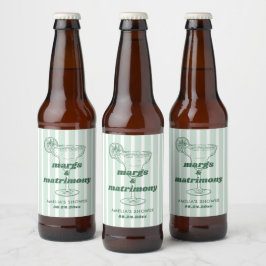 Margs & Matrimony Retro Bachelorette Brautparty Bierflaschenetikett