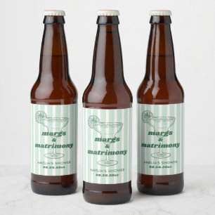 Margs & Matrimony Retro Bachelorette Brautparty Bierflaschenetikett
