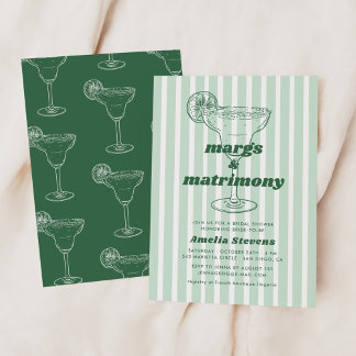 Margs & Matrimony Retro Bachelorette Brautparty Einladung