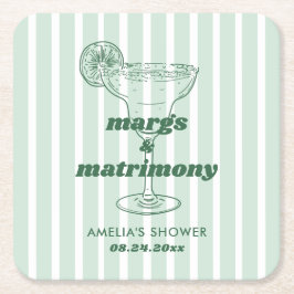 Margs & Matrimony Retro Bachelorette Brautparty Rechteckiger Pappuntersetzer