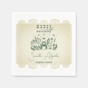 Margs Matrimony Skull Mexican Fiesta Couple Shower Serviette