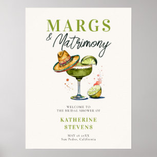 Margs Matrimony Sombrero Brautparty Willkommen Poster