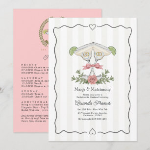 Margs & Matrimony Vornehme Junggesellinnen-Abschie Einladung