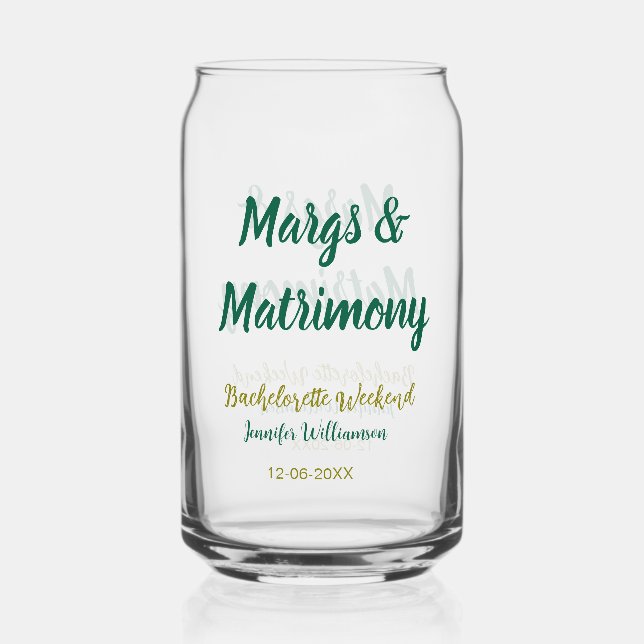 Margs und Ehe name datum junggesellinnenabschied Dosenglas (Vorderseite)