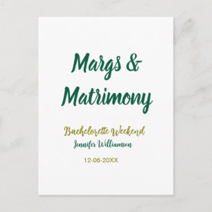 Margs und Ehe name datum junggesellinnenabschied Postkarte