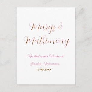 Margs und Ehe Name Datum Junggesellinnenabschied Postkarte