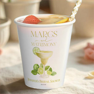 Margs und Ehe   Zitronen-Junggesellinnenabschied Pappbecher