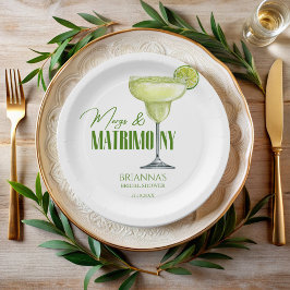 Margs und Matrimone Brautparty mit Monogramm Pappteller