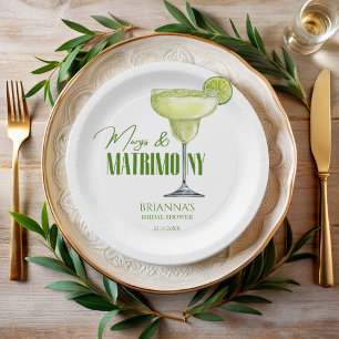 Margs und Matrimone Brautparty mit Monogramm Pappteller