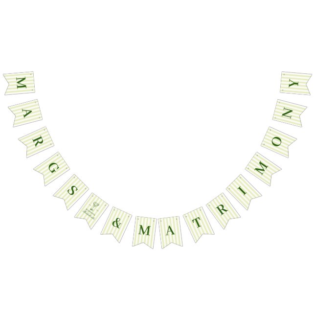 Margs und Matrimone Green Striped Wimpelkette (Alle)