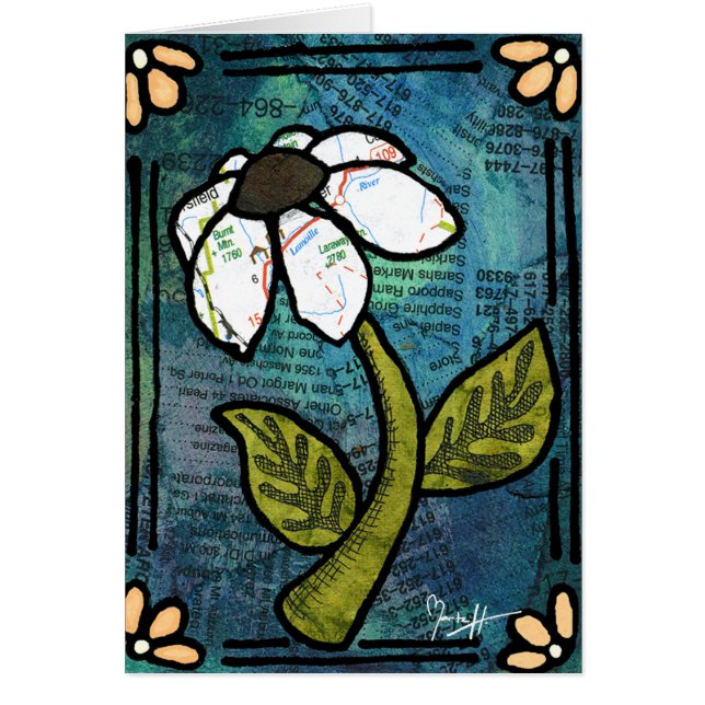 Marguerite blanche sur l'arrière - plan bleu - (Devant)