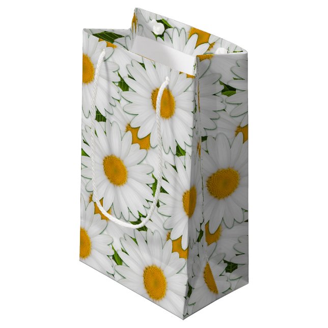 Marguerite Daisy Wrapping Paper Geschenktasche Kleine Geschenktüte (Vorderseite Schrägansicht)