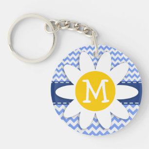 Marguerite de ressort ; Motif bleu de Chevron