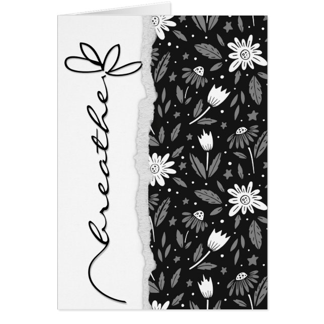 marguerite noire avec mot respirer (Devant)