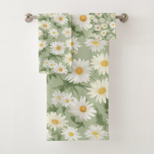 Marguerites blanches sur Sage Green