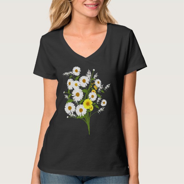 Marguerites Daisy Spring Blume Daisies Pflanze Gar T-Shirt (Vorderseite)