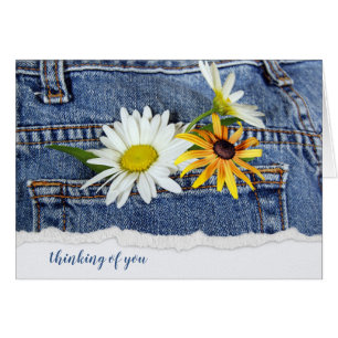 Marguerites en Blue Jean Pocket
