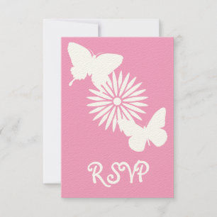 Marguerites et papillons dans la carte RSVP Petal
