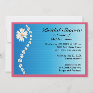 Marguerites sur Arrière - plan bleu Invitation Fêt