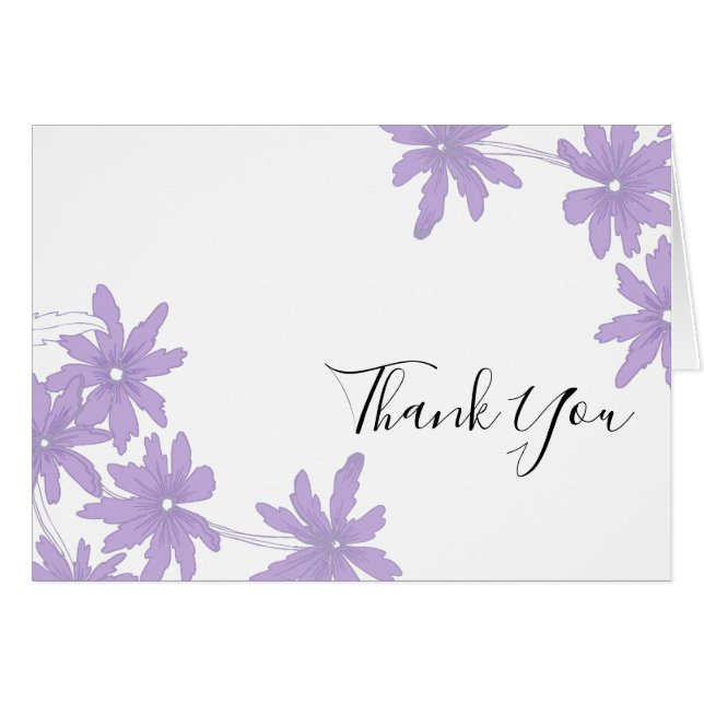 Marguerites violettes sur Merci blanc (Devant Horizontal)
