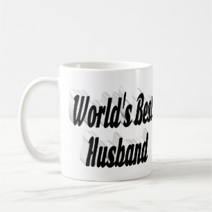 Mari avec tasse de café en demi-texte noir