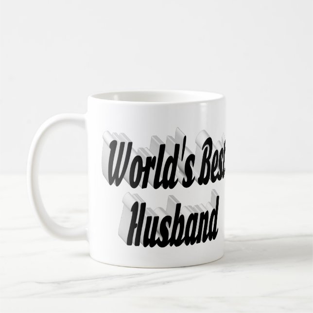 Mari avec tasse de café en demi-texte noir (Gauche)