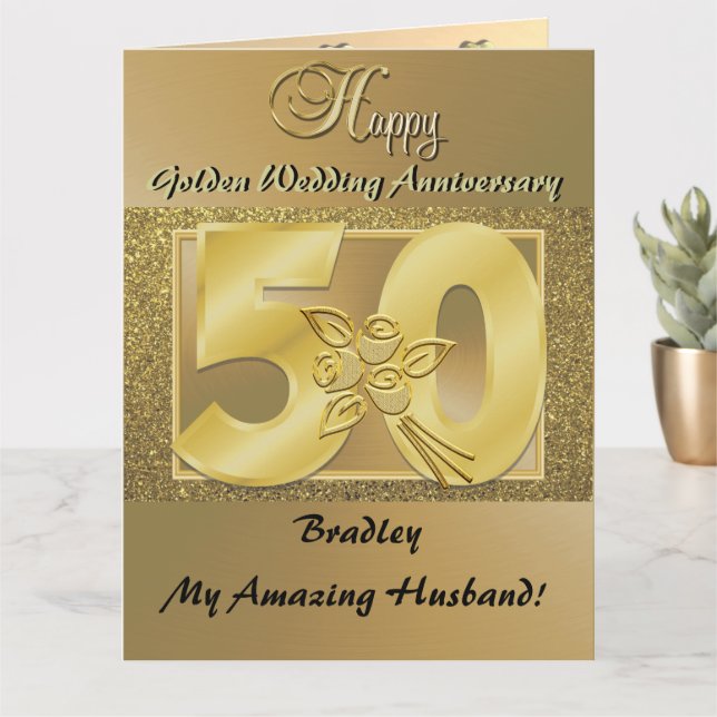 Mari de carte personnalisée 50e anniversaire de Ma (Petite plante)