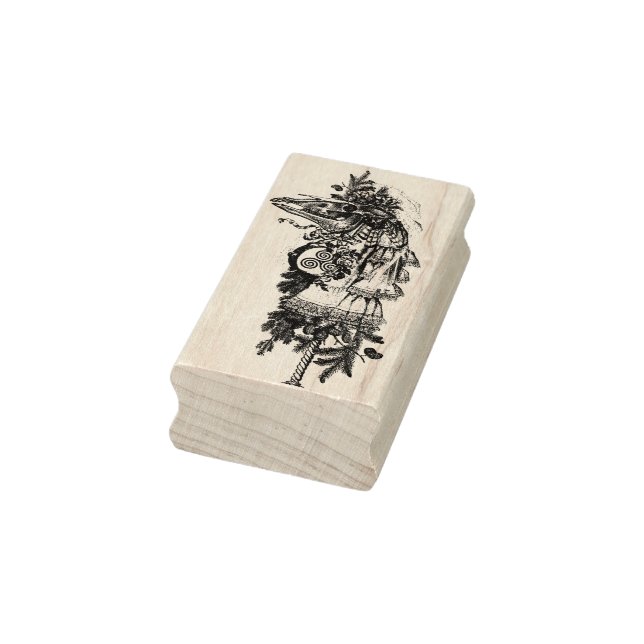 Mari Lwyd art Briefmarke von Grim Gummistempel (Stempel)