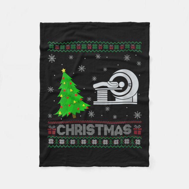 Mari Tech Xmas Tree Lighting Ugly Christmas Fleecedecke (Vorderseite)