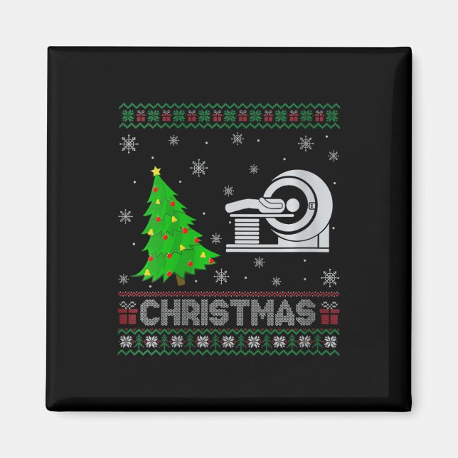 Mari Tech Xmas Tree Lighting Ugly Christmas Magnet (Vorne)