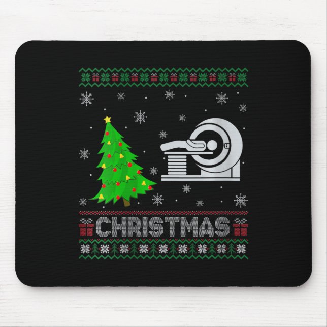 Mari Tech Xmas Tree Lighting Ugly Christmas Mousepad (Vorne)