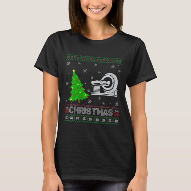 Mari Tech Xmas Tree Lighting Ugly Christmas T-Shirt (Vorderseite)