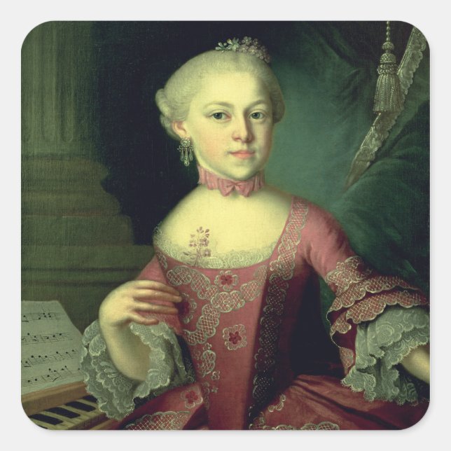Maria-Anna Mozart, genannt "Nannerl" Quadratischer Aufkleber (Vorderseite)