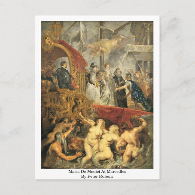 Maria de Medici in Marseille von Peter Rubens Postkarte (Vorderseite)