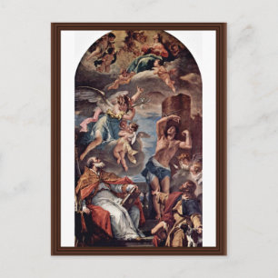 Maria Gloria mit dem Erzengel Gabriel und dem Hl. Postkarte