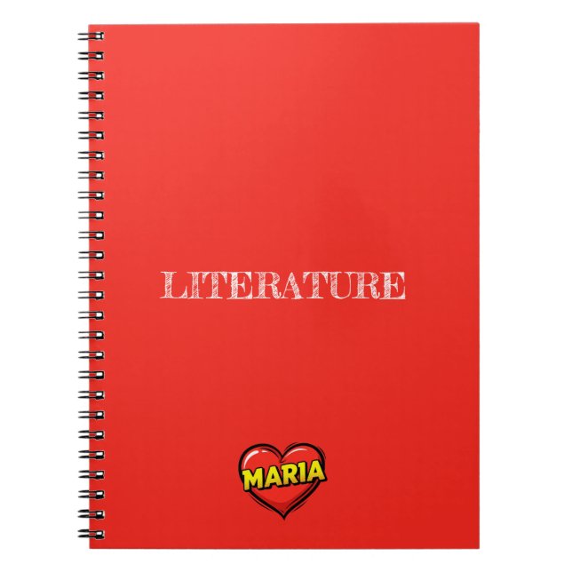 Maria Herz Rot Notizblock (Vorderseite)