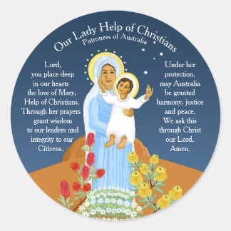 Maria, Hilfe der Christen Runder Aufkleber