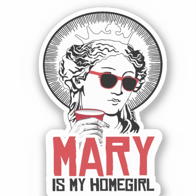 Maria ist meine Heimfrau Aufkleber (Vorderseite)