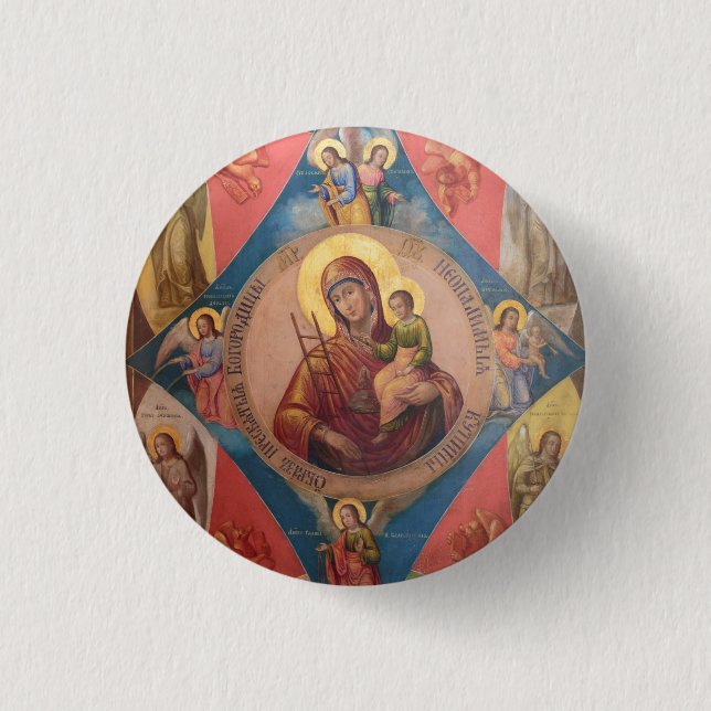 Maria, Jesus und Engel Button (Vorderseite)