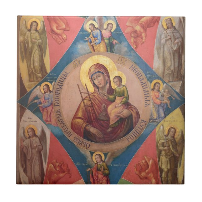 Maria, Jesus und Engel Fliese (Vorderseite)