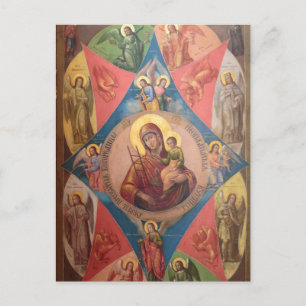 Maria, Jesus und Engel Postkarte
